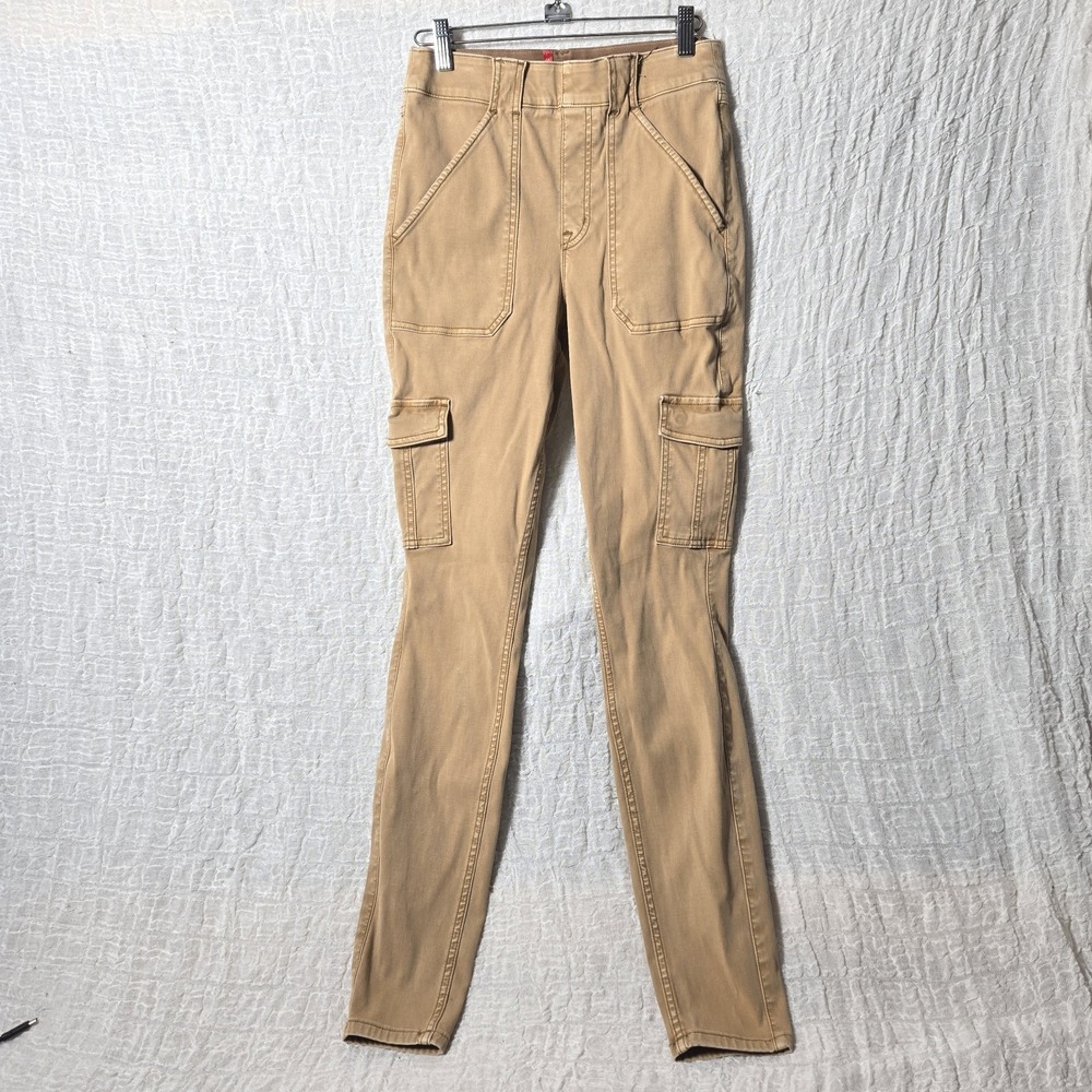 SPANX Tan Cropped Cargo Pants